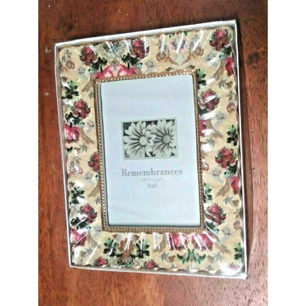 NEW Nantucket Photo Frame CERAMIC floral 4